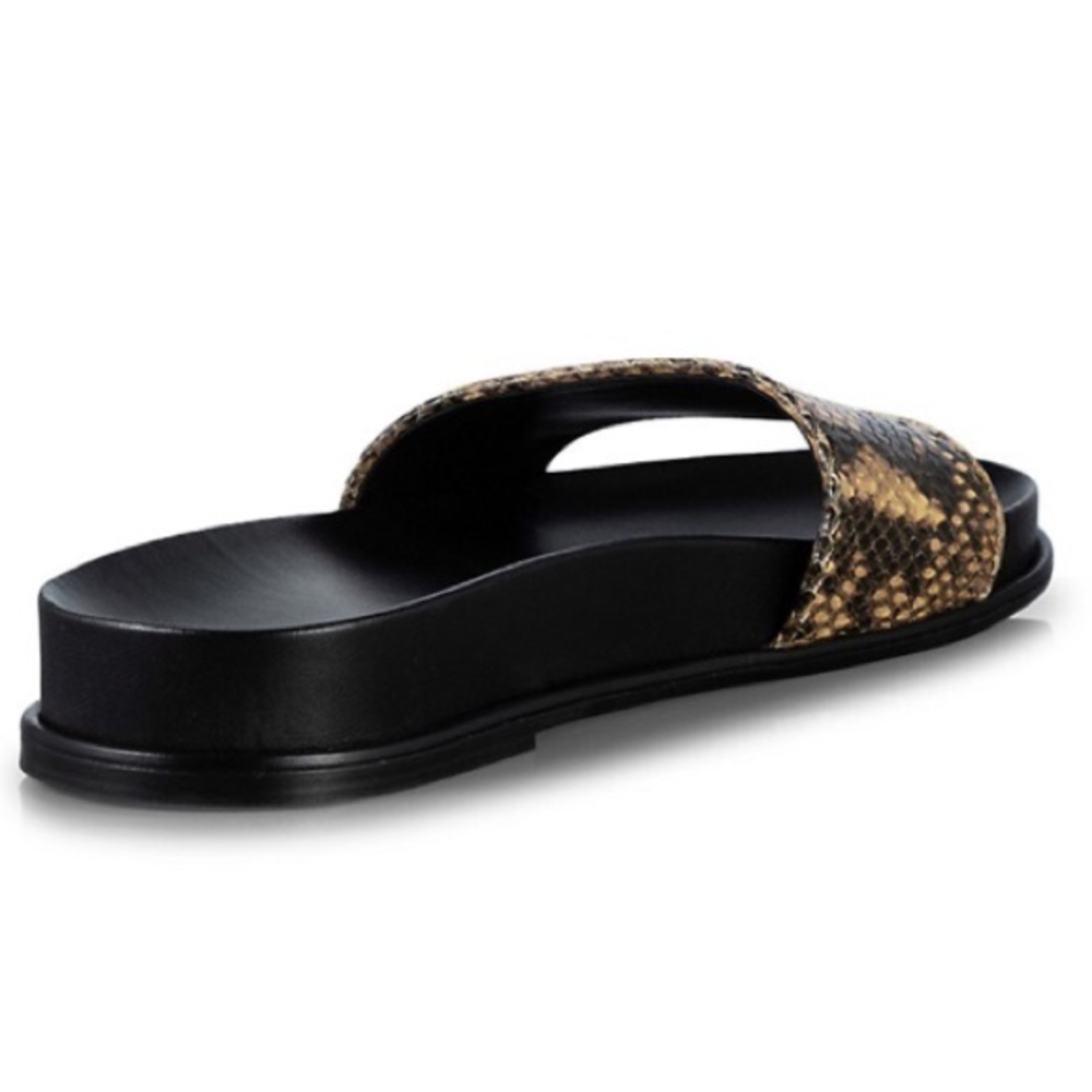 Frame Le Osborne Python-Embossed Leather Slides - image 5